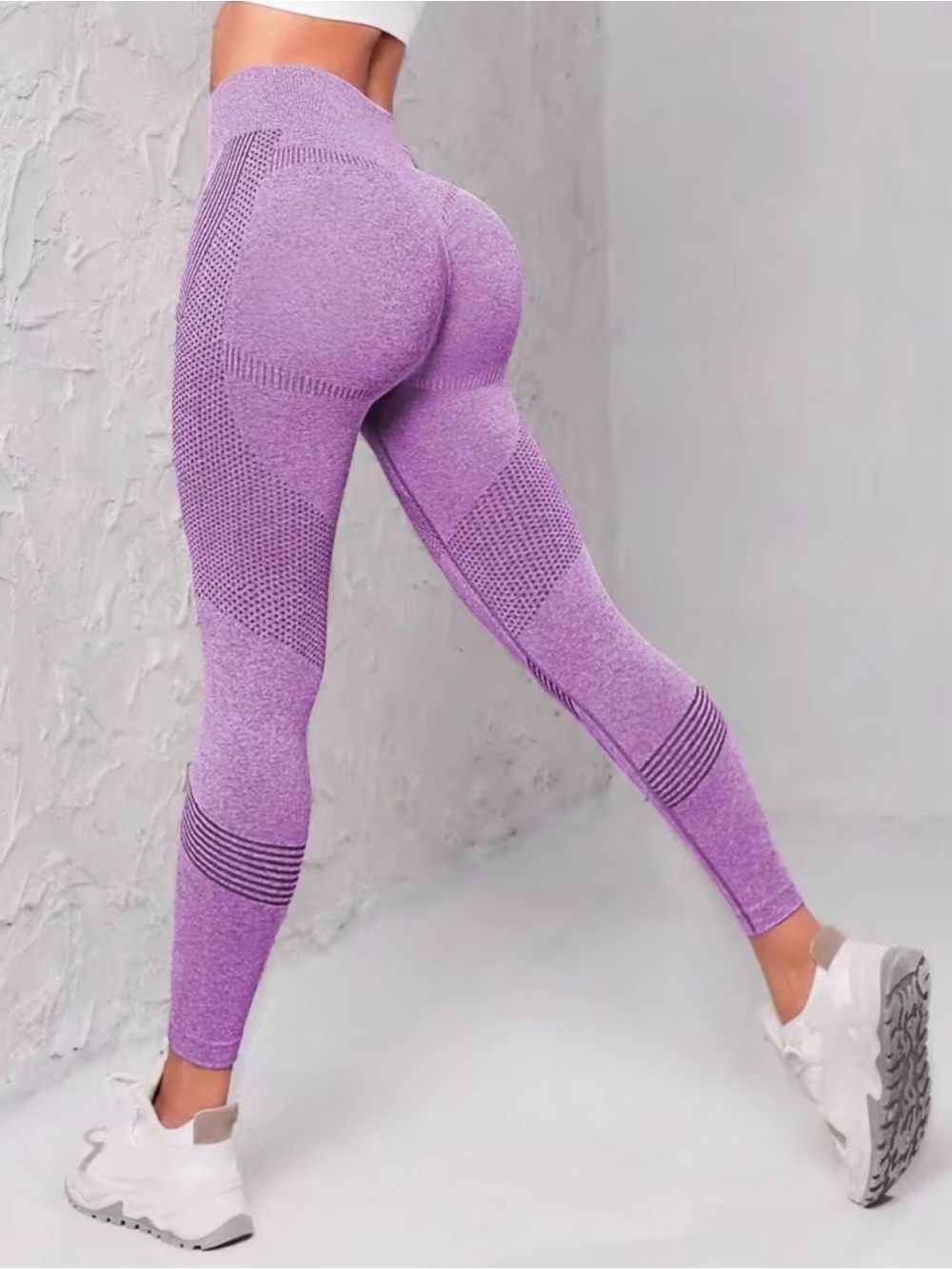High-Waist Sculpting Lavender Seamless Leggings